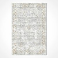 Crea Halı Milad MD004 Krem 7.5 mm Akrilik-Viskon Toz Tutmaz Yıkanabilir Orta Pamuk Taban Dikdörtgen Makine Dokuma Salon Halısı 60x90 cm