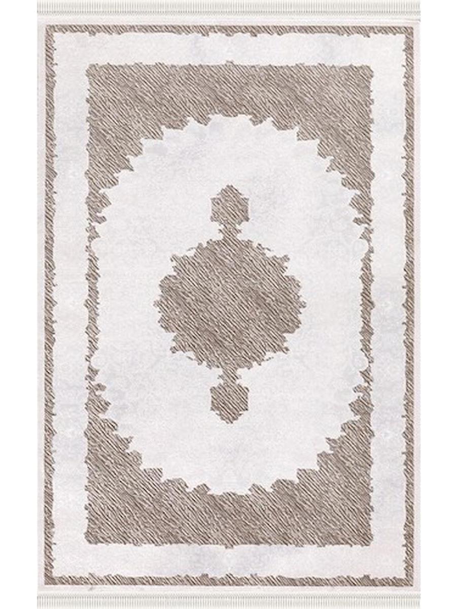 Merinos Efes EF005 Bej-Kahverengi 8 mm Akrilik Toz tutmaz Yıkanabilir İnce Kaymaz Dikdörtgen Makine Dokuma Salon Halısı