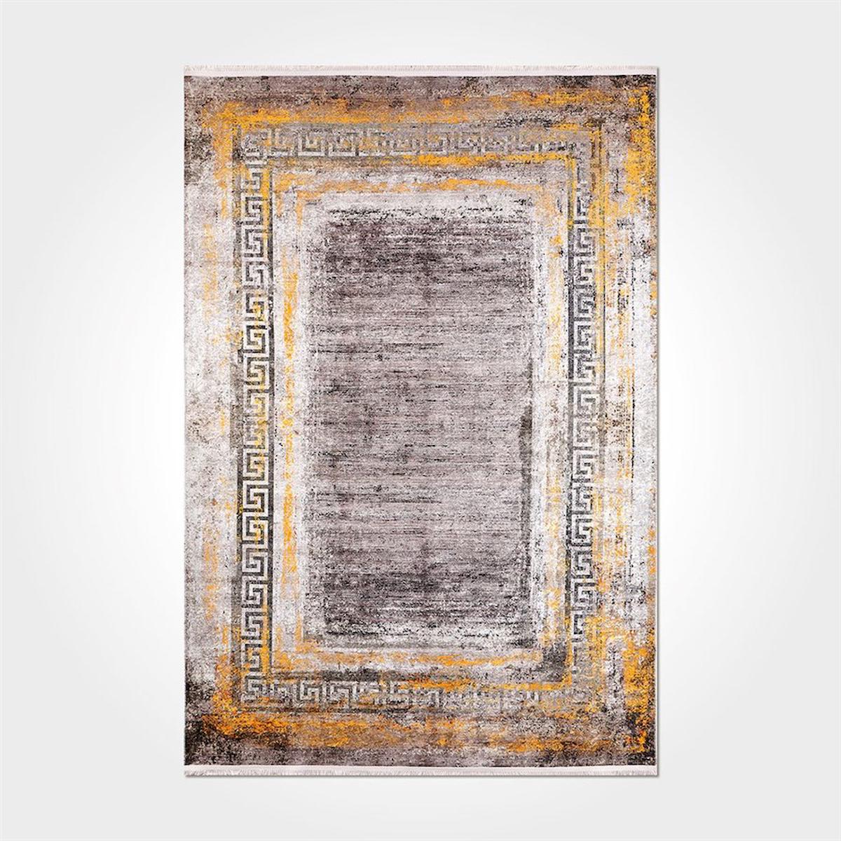 Crea Halı 2044PC Çok Renkli Pamuk-Polyester Yıkanabilir İnce Kaymaz Pamuk Taban Dikdörtgen Makine Dokuma Salon Halısı 100x200 cm