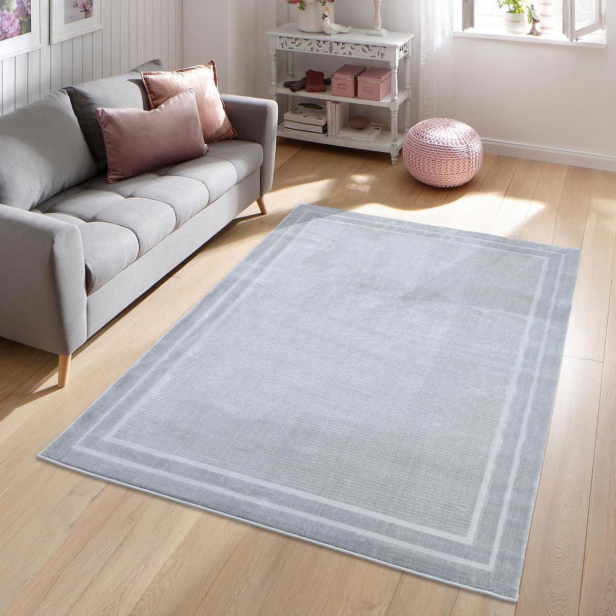 Giza Home Gri 11 mm Polyester Antibakteriyel Yıkanabilir Orta Kaymaz Dikdörtgen Makine Dokuma Çocuk Odası Halısı 160x235 cm