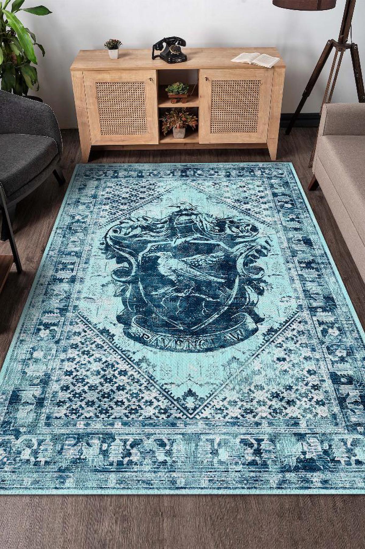 Homshtag Harry Potter Çok Renkli 4 mm Pamuk Antistatik Yıkanabilir İnce Kaymaz Dikdörtgen Makine Dokuma Salon Halısı 100x150 cm