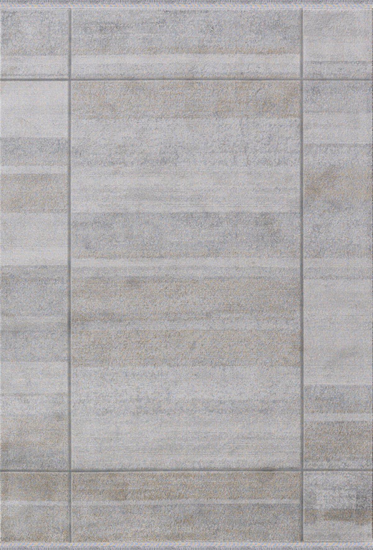 Dinarsu Vintage 36442 Gri 5 mm Polyester Silinebilir Yıkanabilir İnce Kaymaz Dikdörtgen Makine Dokuma Salon Halısı 100x150 cm