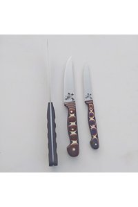 Ndr Knives 3' Lü Verzalit Saplı Bıçak Seti - Sebze Bıçağı - Mutfak Bıçağı - Şef Bıçağı