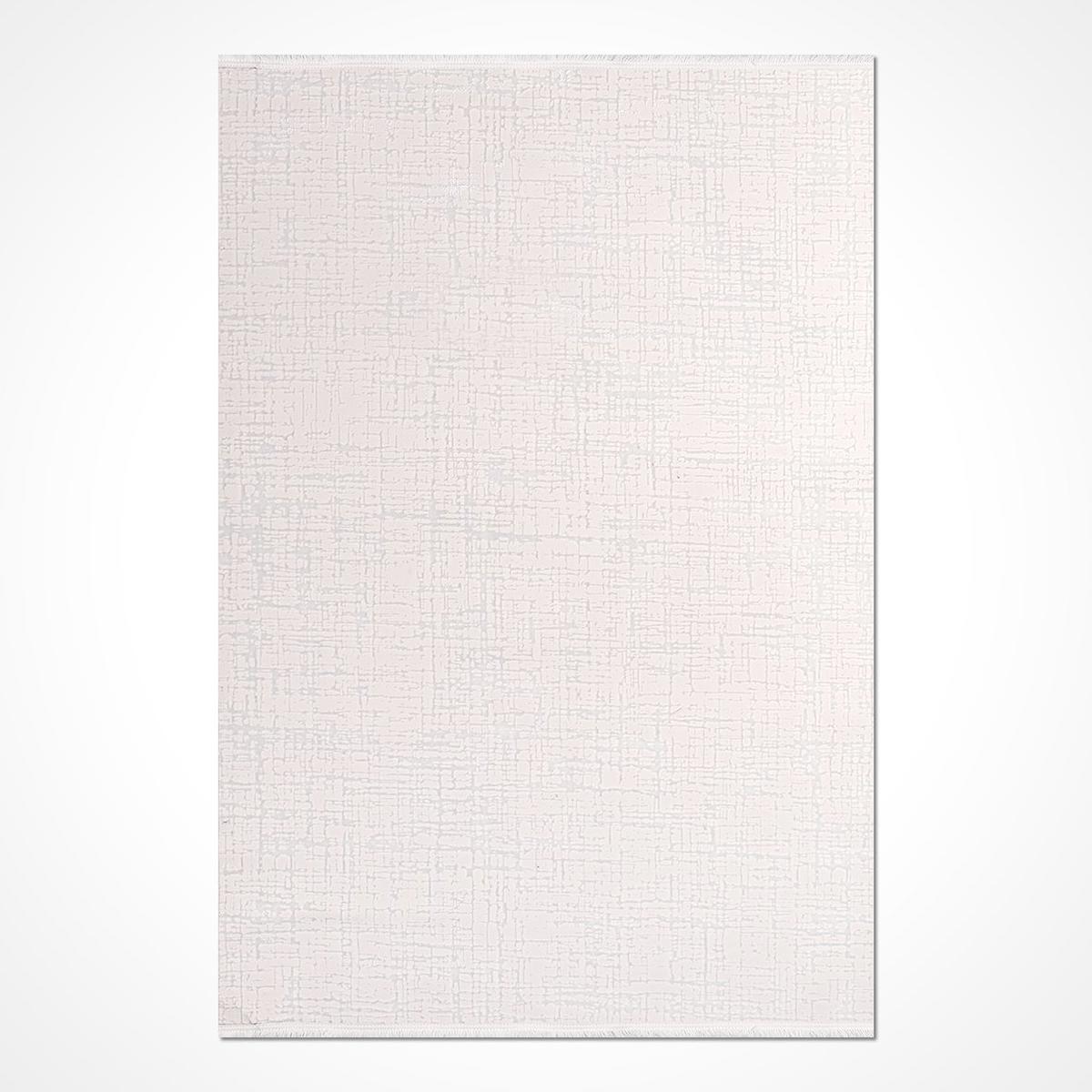 Dekozer Krem 10 mm Akrilik Toz tutmaz Yıkanabilir İnce Pamuk Taban Dikdörtgen Makine Dokuma Salon Halısı 180x180 cm