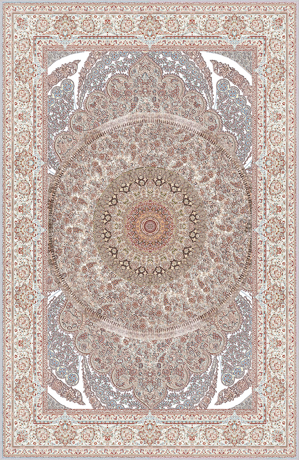 Rovigo Home RVG0299-SD422 Krem 8 mm Polyester Leke Tutmaz-Toz Tutmaz Yıkanabilir İnce Kaymaz Dot Taban Dikdörtgen Makine Dokuma Salon Halısı 160x230 cm