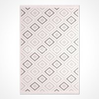Crea Halı Almira 11403 Krem 8 mm Polyester Toz Tutmaz Yıkanabilir Orta Dikdörtgen Makine Dokuma Salon Halısı 80x80 cm