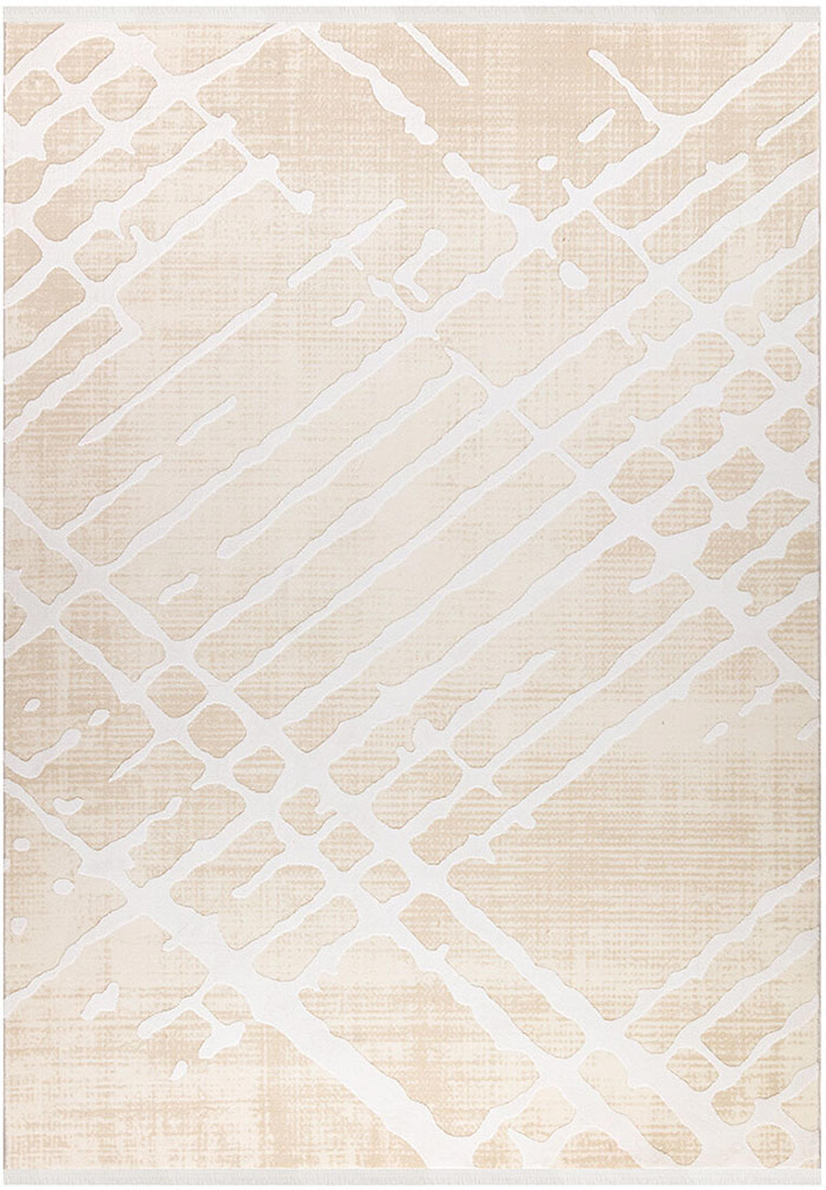 İpek Home Gaspara 14582 Krem 10 mm Akrilik Yıkanabilir Orta Kaymaz Pamuk Taban Dikdörtgen Makine Dokuma Antre-Çocuk Odası-Salon-Yatak Odası Halısı 80x150 cm