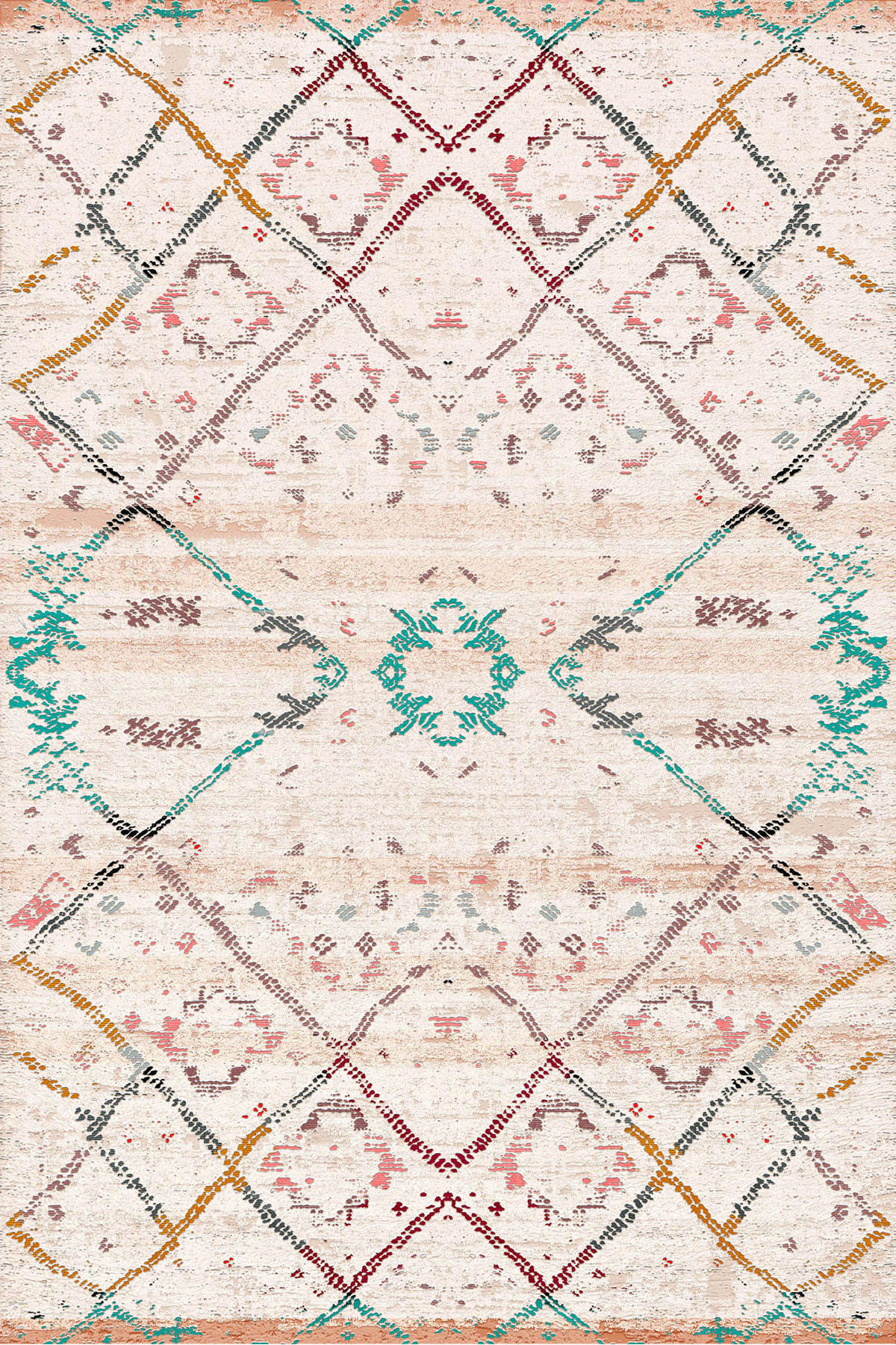 İlyaki Home Alisha Krem 0.8 mm Pamuk Yıkanabilir İnce Kaymaz Jüt Taban Dikdörtgen Makine Dokuma Salon Halısı 40x60 cm