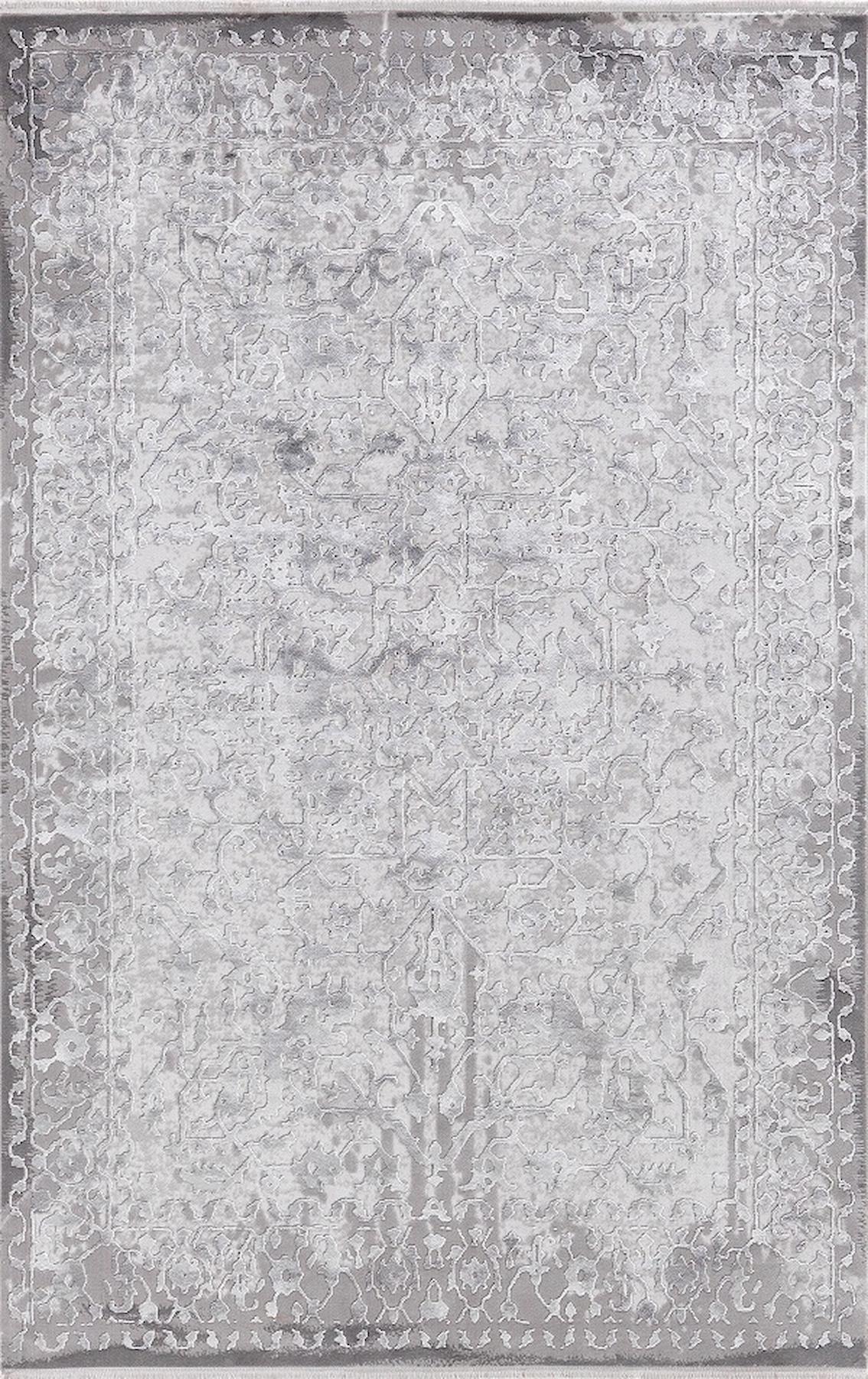 Merinos Tresor 19931 Gri 10 mm Akrilik Yumuşak Yıkanabilir Kalın Kaymaz Dikdörtgen Makine Dokuma Salon Halısı 100x250 cm