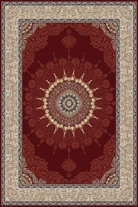 Tuğra Halı Sümer SM16 Kırmızı 5 mm Polyester Yıkanabilir İnce Dikdörtgen Makine Dokuma Salon Halısı 80x150 cm
