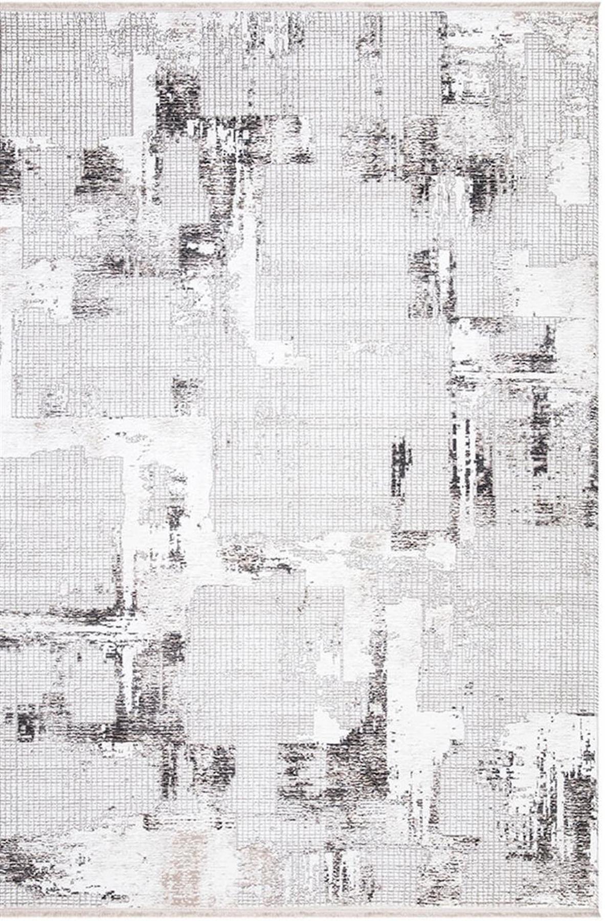 İpek Mekik Halı Gordion 16102 Gri 8 mm Polyester Toz Tutmaz Yıkanabilir Orta Kaymaz Pamuk Taban Dikdörtgen Makine Dokuma Antre-Çocuk Odası-Salon-Yatak Odası Halısı 80x150 cm
