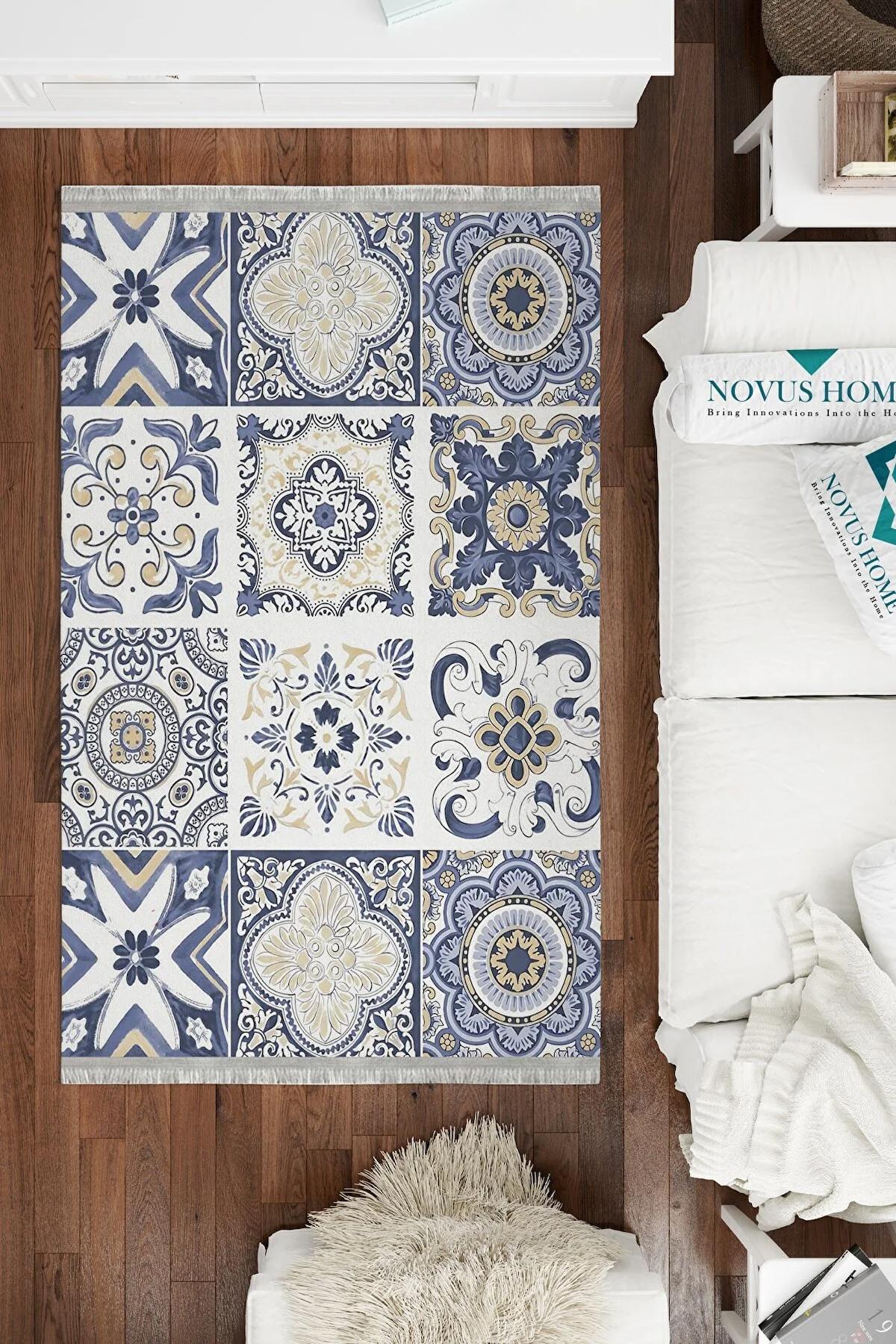 Novus Home Punto Serisi Krem 7 mm Polyester Antibakteriyel-Toz Tutmaz-Yalıtıma Yardımcı Yıkanabilir İnce Kaymaz Taban Dikdörtgen Makine Dokuma Antre-Salon-Yatak Odası Halısı 120x180 cm