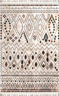 Toprak Halı Alegro 9534 Çok Renkli 7 mm Polyester Toz Tutmaz Yıkanabilir İnce Dikdörtgen Makine Dokuma Antre-Oturma Odası-Salon-Yatak Odası Halısı 150x233 cm