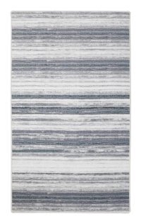 Dijidekor 9026 Gri 6 mm Polyester Yıkanabilir Orta Kaymaz Dot Taban Dikdörtgen Makine Dokuma Oturma Odası Halısı 160x235 cm