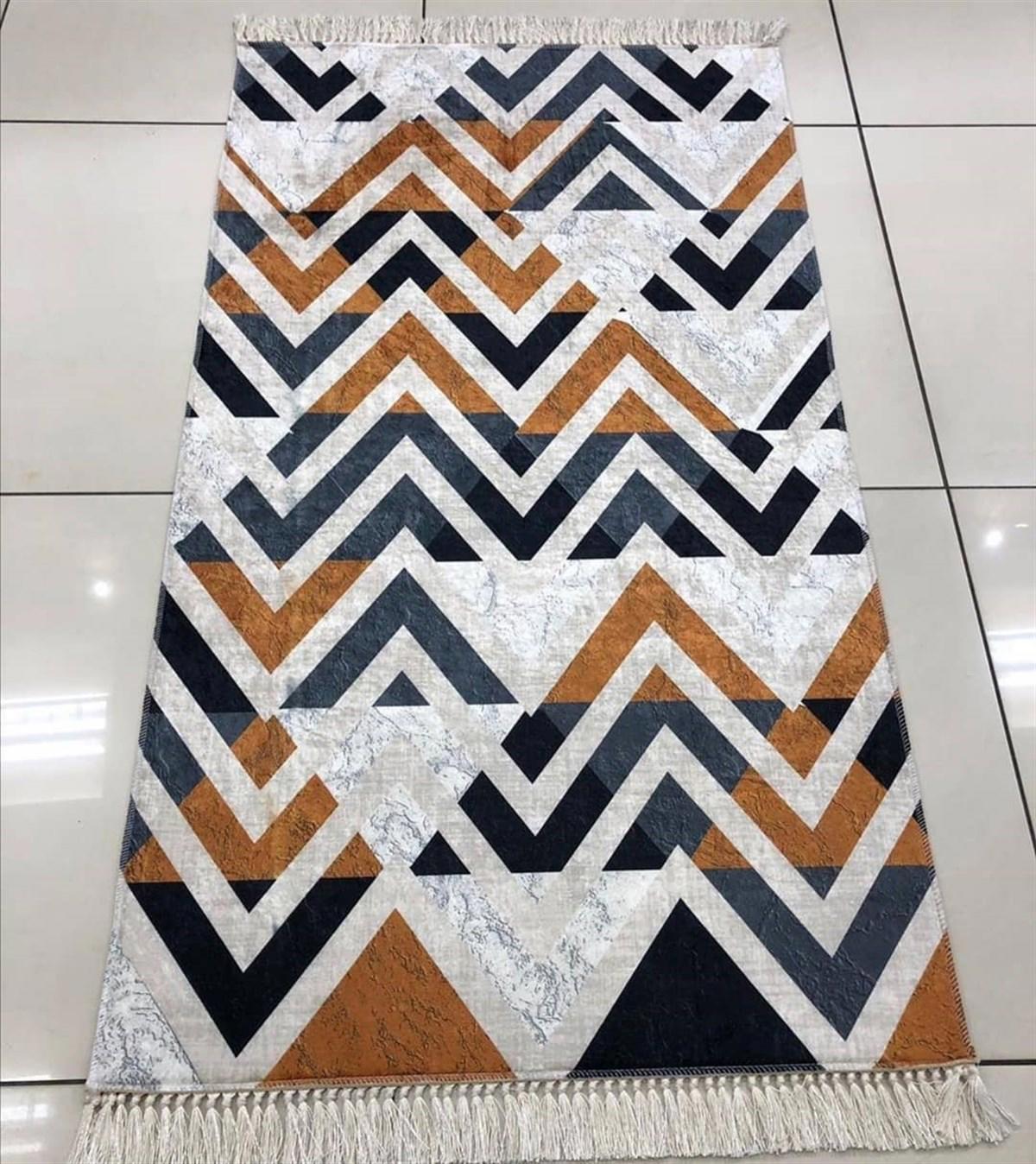 Hitit GK151 Krem 5 mm Polyester Leke Tutmaz Yıkanabilir İnce Kaymaz Dikdörtgen Makine Dokuma Salon Halısı 120x180 cm