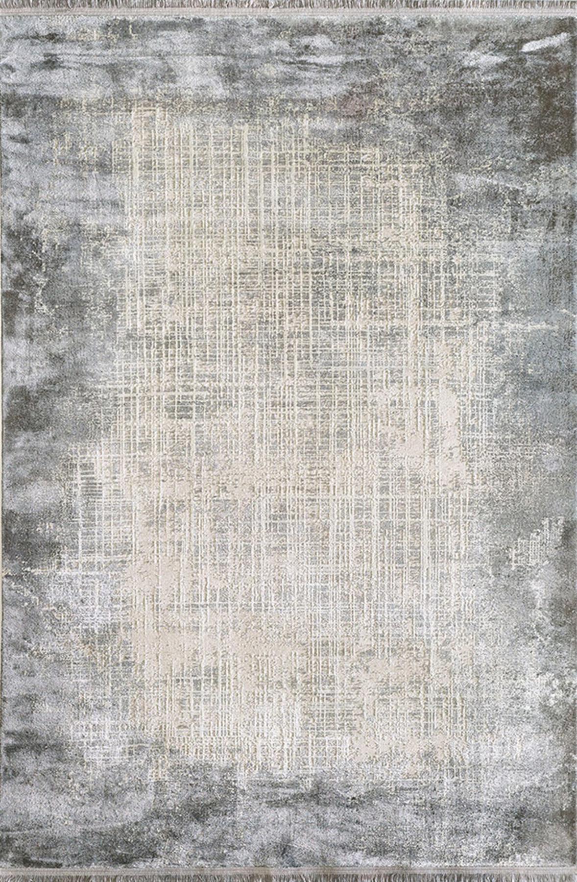 Pierre Cardin Magnifique MQ25H Gri 6 mm Viskon Yumuşak Yıkanabilir İnce Kaymaz Dikdörtgen Makine Dokuma Salon Halısı 100x200 cm