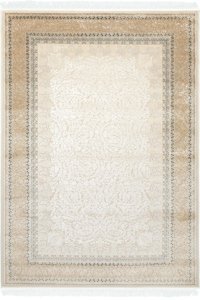 La Boutique Nilüfer NF04 Krem 7 mm Viskon Toz tutmaz Yıkanabilir İnce Kaymaz Dikdörtgen Makine Dokuma Salon Halısı 80x150 cm