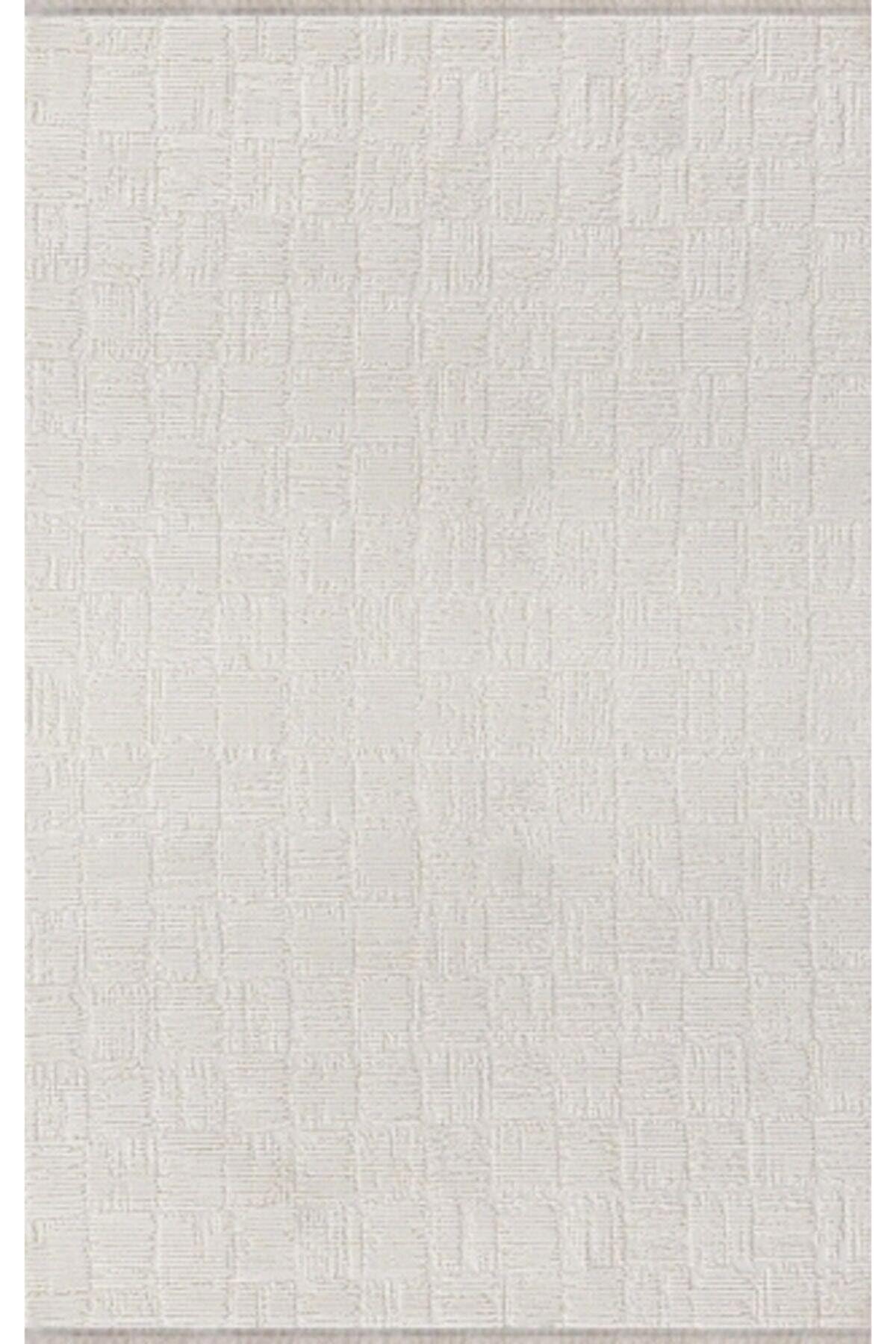 Merinos  Therapy 36126 Krem 11 mm Akrilik Antibakteriyel Yıkanabilir İnce Kaymaz Dikdörtgen Makine Dokuma Salon Halısı 180x180 cm