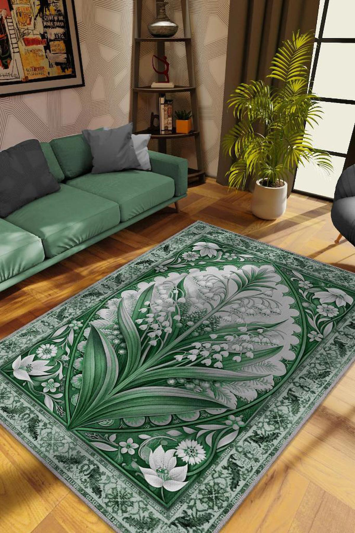 Homshtag Krem 4 mm Pamuk Antistatik Yıkanabilir İnce Kaymaz Dikdörtgen Makine Dokuma Salon Halısı 170x240 cm