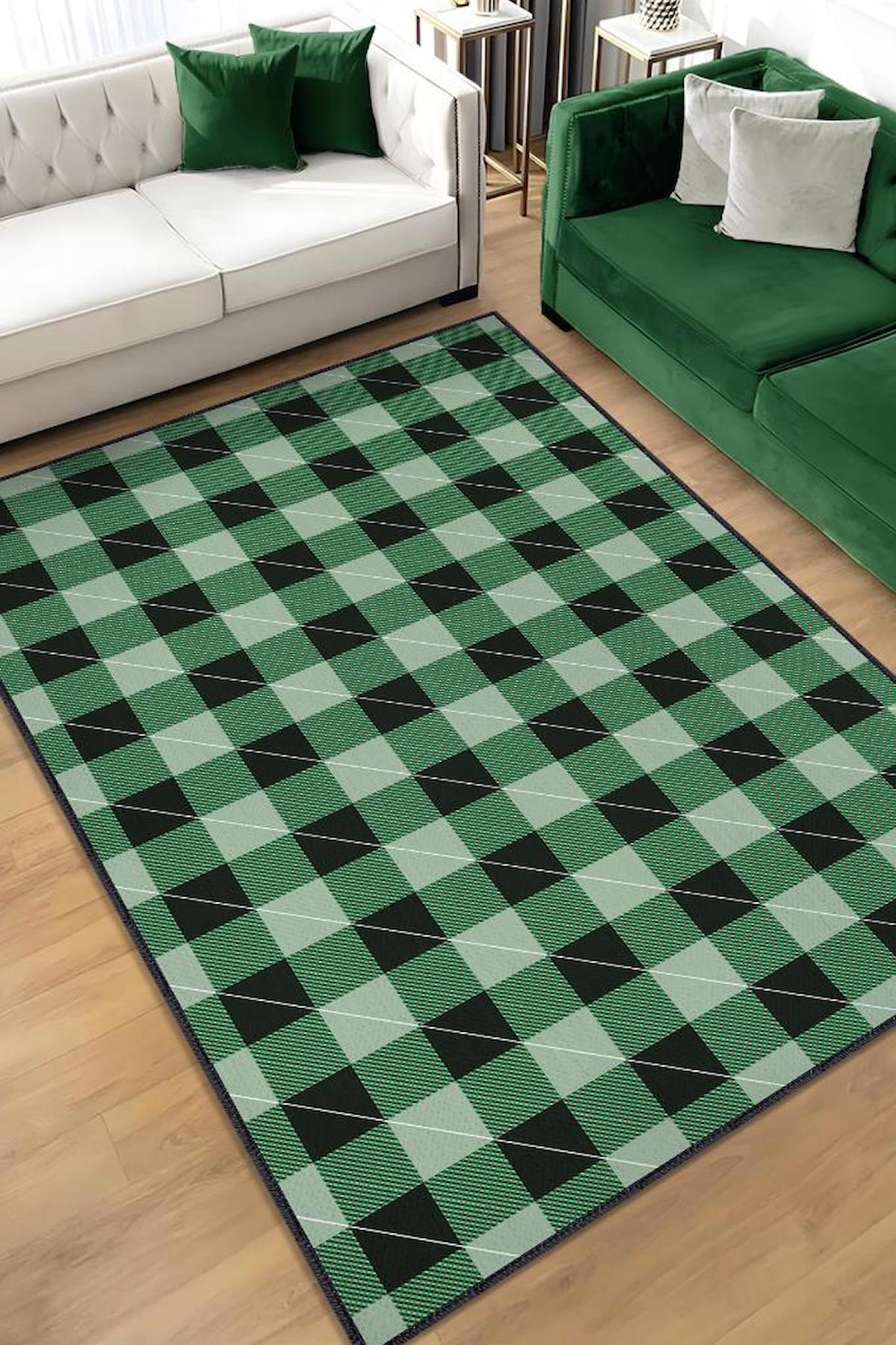 Homshtag Çok Renkli 4 mm Pamuk Antistatik Yıkanabilir İnce Kaymaz Dikdörtgen Makine Dokuma Salon Halısı 120x180 cm