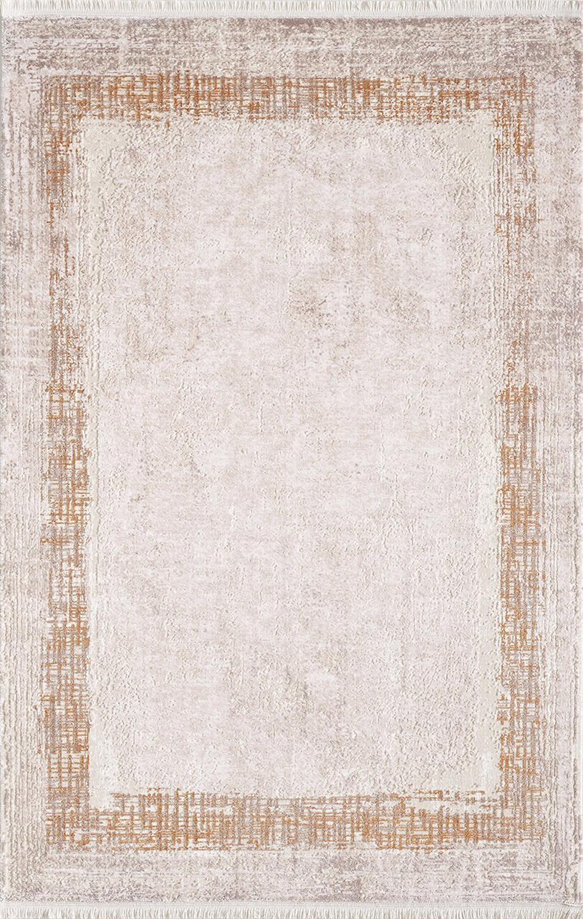 Artemis Halı 02242E Krem 0.8 mm Akrilik Yıkanabilir İnce Kaymaz Jüt Taban Dikdörtgen Makine Dokuma Salon Halısı 160x230 cm