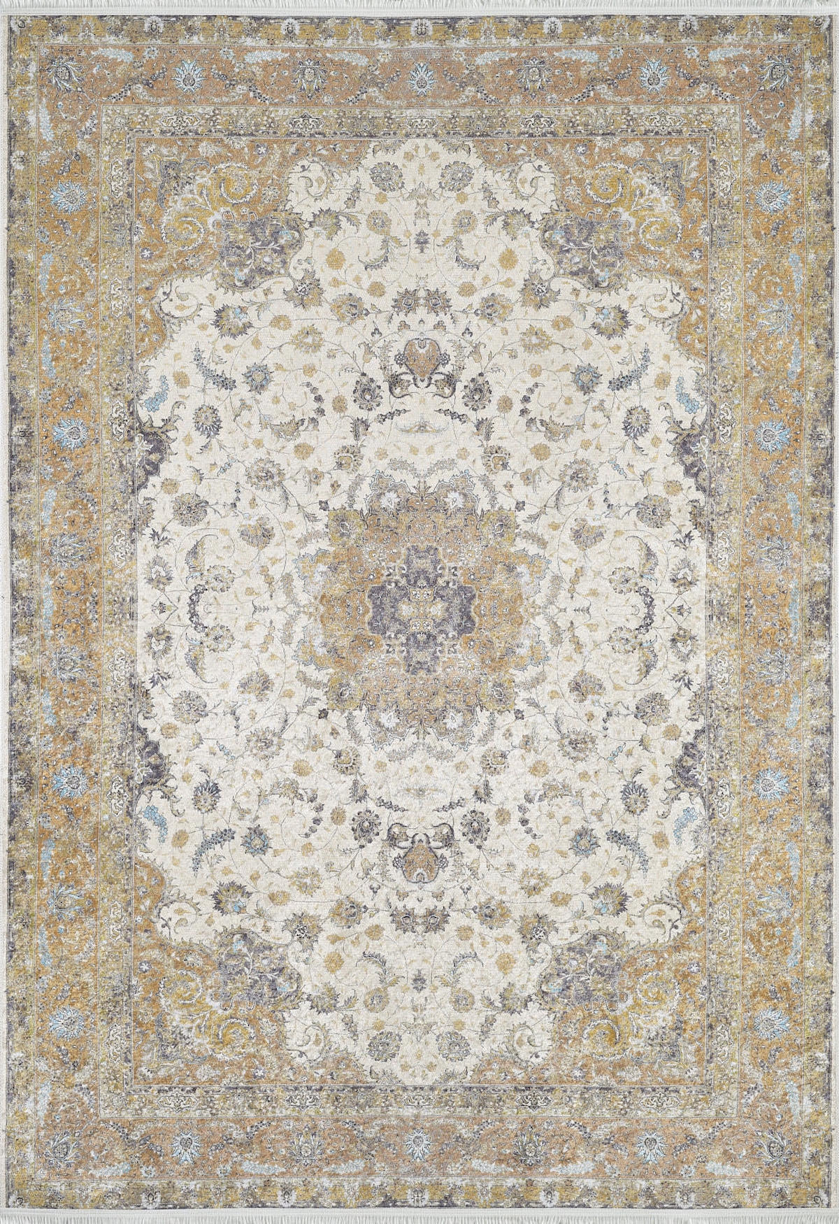 Halı Atölyesi HK196 Sarı 5 mm Pamuk Yıkanabilir Kaymaz Taban Makine Dokuma Halı 80x150 cm