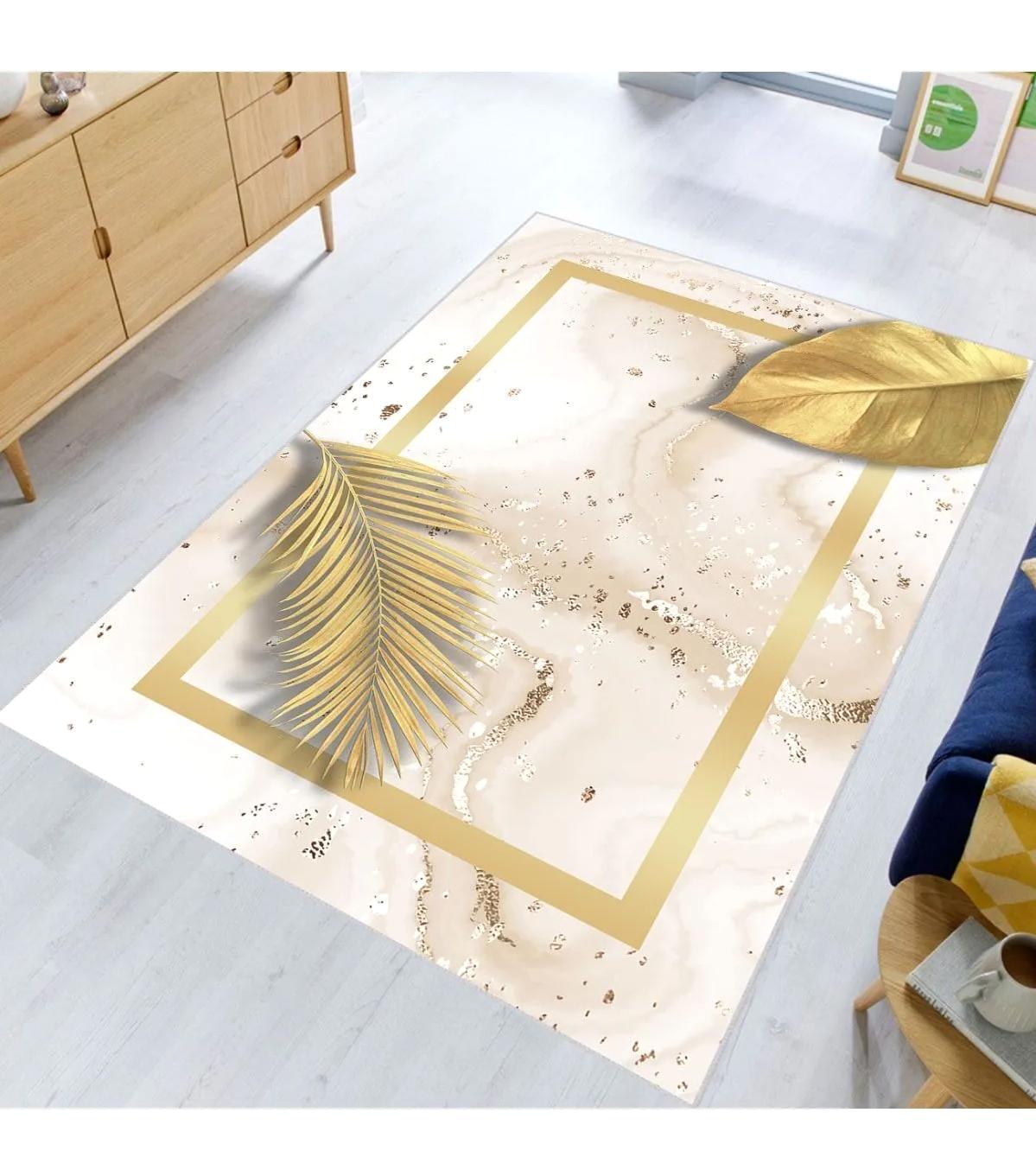 Rovigo Home RVG0650 Çok Renkli 8 mm Polyester Antibakteriyel-Leke Tutmaz-Toz Tutmaz Yıkanabilir İnce Kaymaz Dot Taban Dikdörtgen Makine Dokuma Salon Halısı 100x200 cm