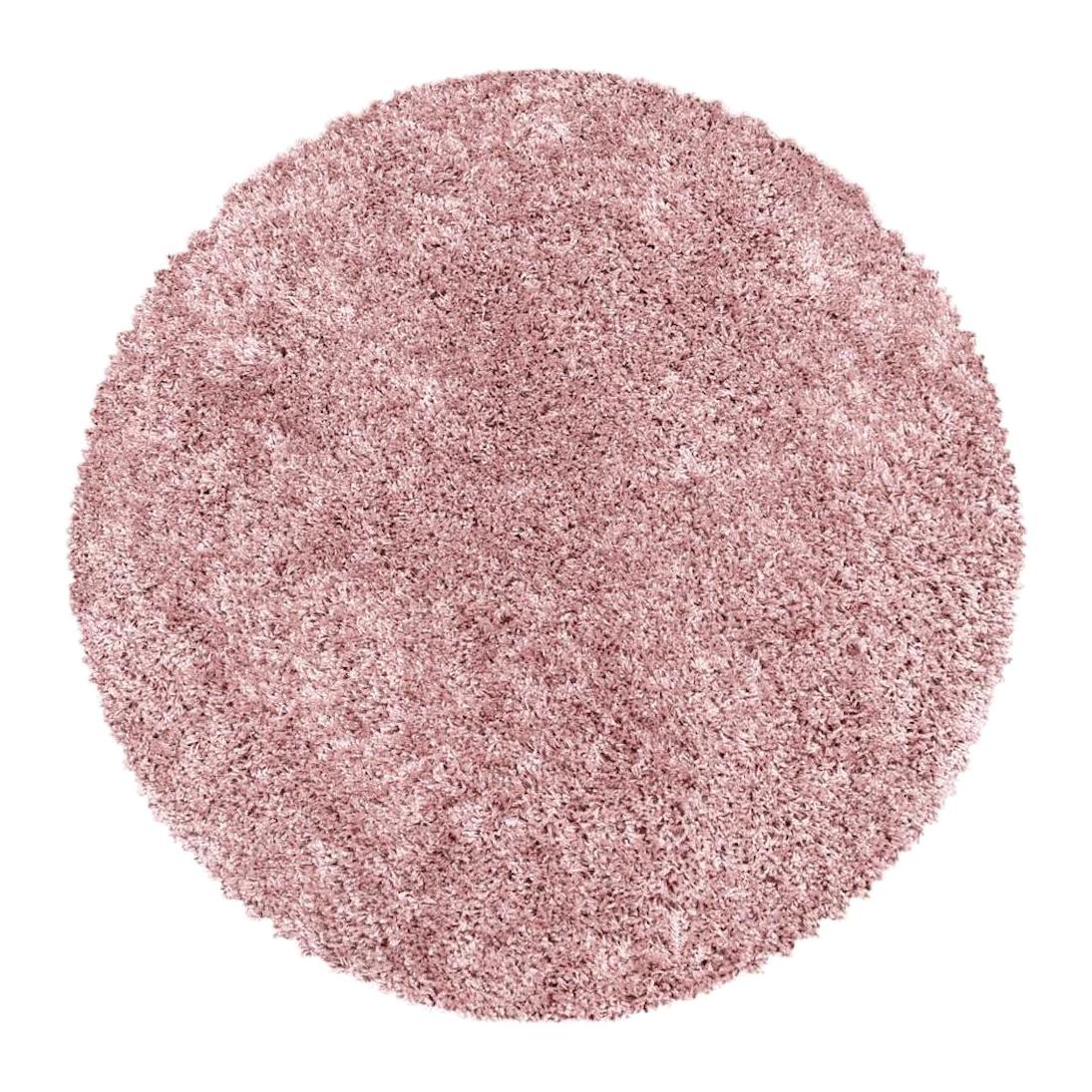 Carpettex Pembe 30 mm Polipropilen Antialerjenik Yıkanabilir Kalın Kaymaz Taban Yuvarlak Makine Dokuma Antre-Çocuk Odası-Salon-Yatak Odası Halısı 120x180 cm