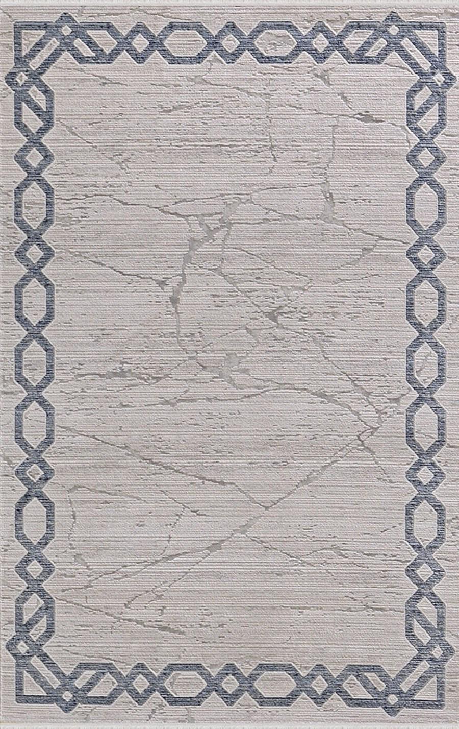 Merinos Diyez 34931 Mavi 9 mm Akrilik Yıkanabilir Kalın Kaymaz Dikdörtgen Makine Dokuma Salon Halısı 80x150 cm