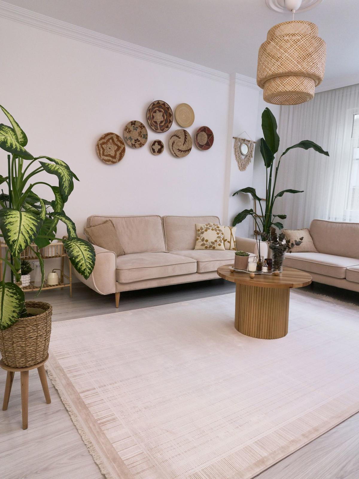 Apex Serenity 7831 Çok Renkli Pamuk Yıkanabilir İnce Kaymaz Jüt Taban Dikdörtgen Makine Dokuma Salon Halısı 80x150 cm