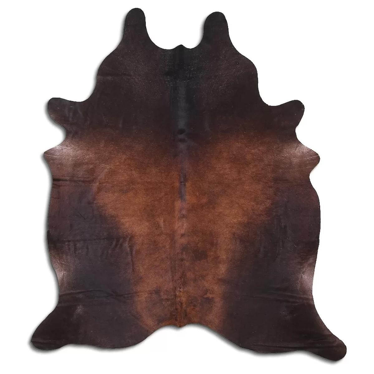 Fiesta Leather Art 30483 Krem 51 mm Deri Toz Tutmaz Yıkanabilir İnce Kaymaz Deri Taban Oval Makine Dokuma Salon Halısı 140x160 cm