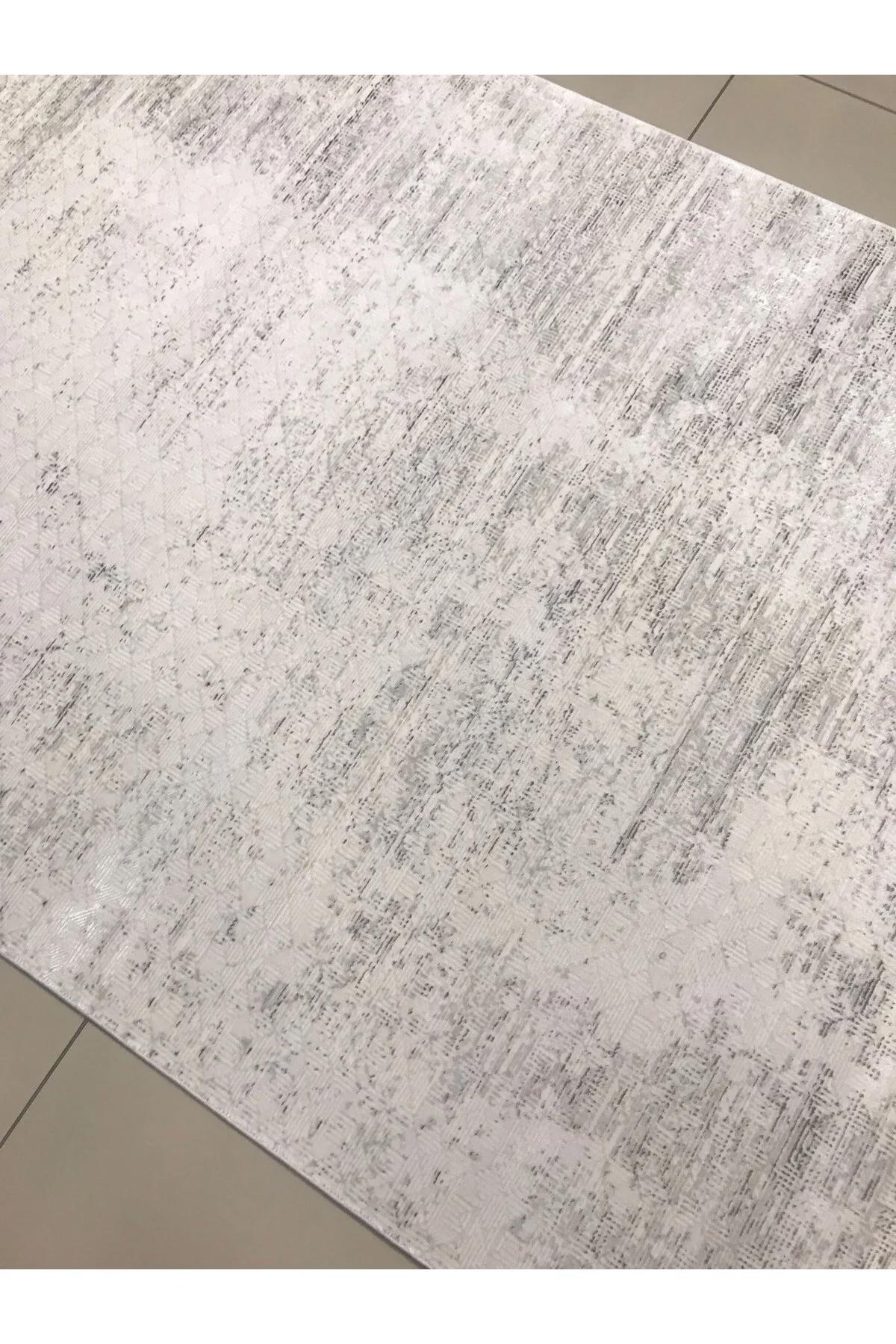 Merinos Lion 62750 Krem 6 mm Polyester Antialerjenik Yıkanabilir İnce Kaymaz Dikdörtgen Makine Dokuma Salon Halısı 150x220 cm