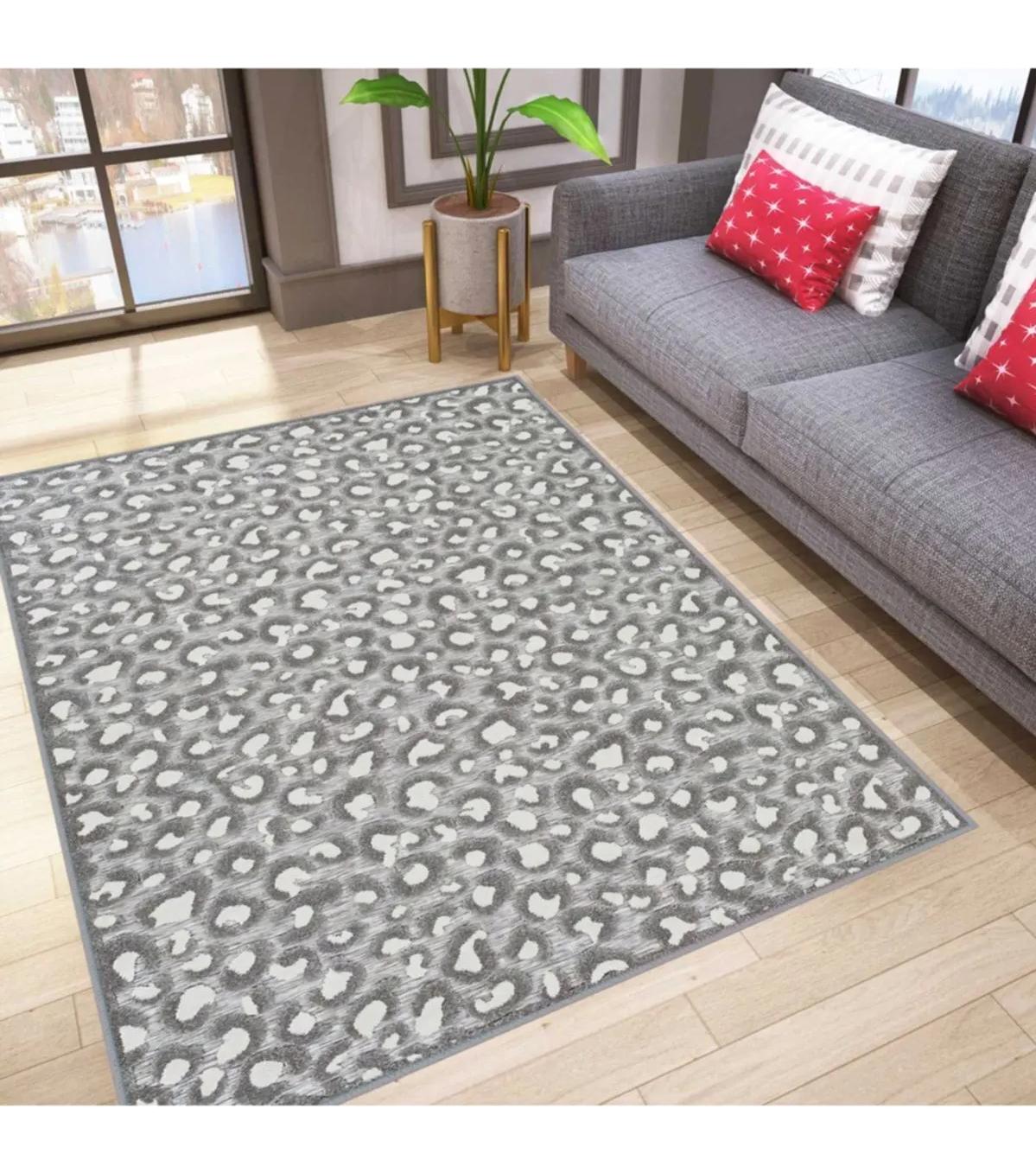 Rovigo Home RVG1789 Gri 8 mm Polyester Leke Tutmaz-Toz Tutmaz Yıkanabilir İnce Kaymaz Dot Taban Dikdörtgen Makine Dokuma Salon Halısı 80x400 cm