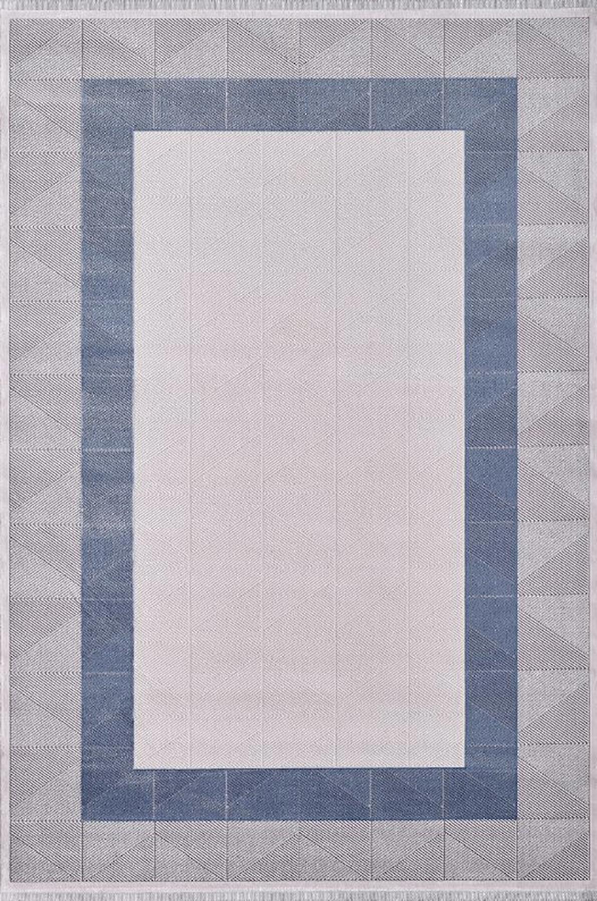 Artemis Halı Mina 09101C Gri-Mavi 0.8 mm Akrilik Yıkanabilir İnce Kaymaz Jüt Taban Dikdörtgen Makine Dokuma Salon Halısı 80x200 cm
