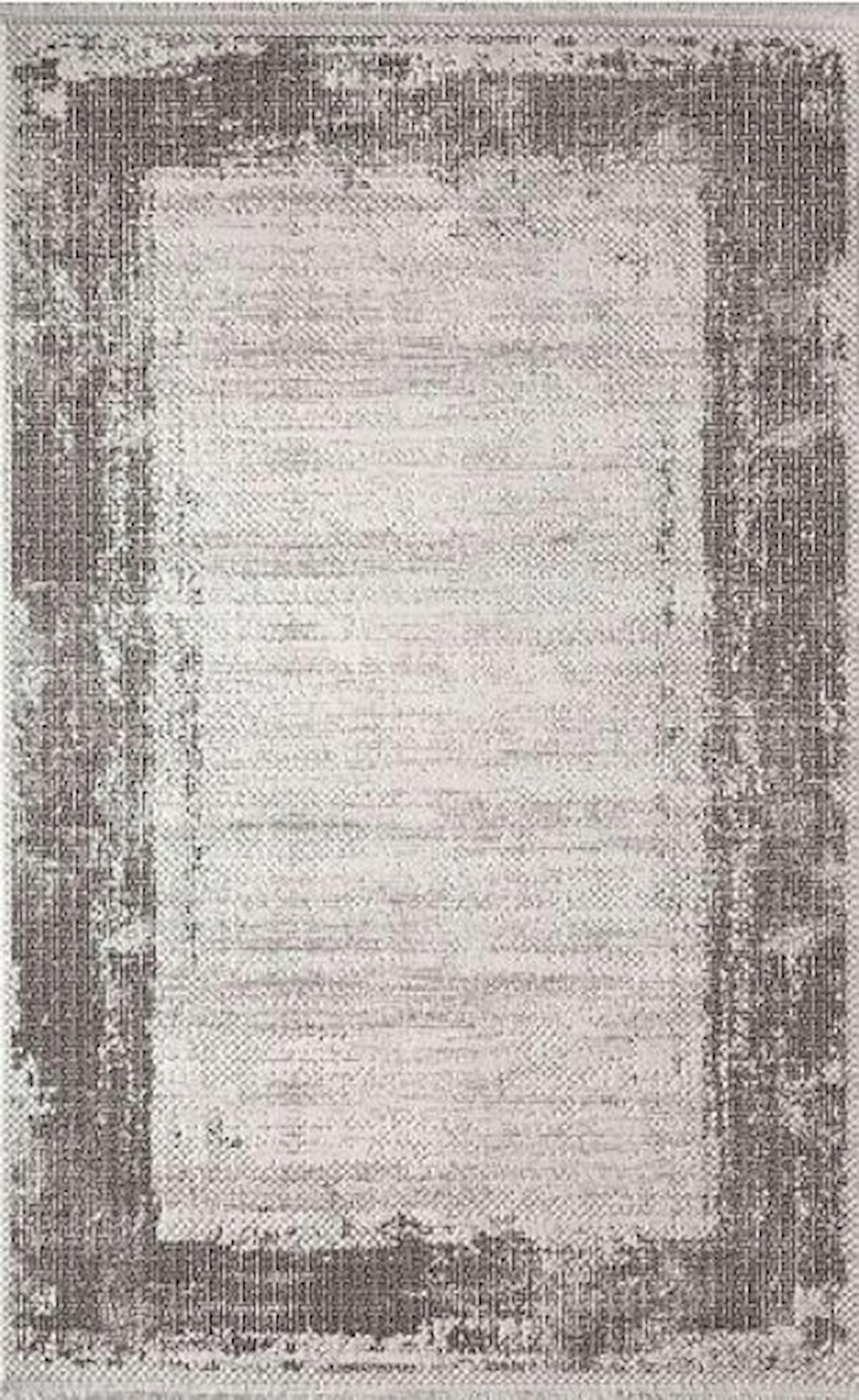 Gabardin Halı Rosa A466B Gri-Krem 0.8 mm Akrilik Antibakteriyel Yıkanabilir Kaymaz Dikdörtgen Makine Dokuma Salon Halısı 80x300 cm