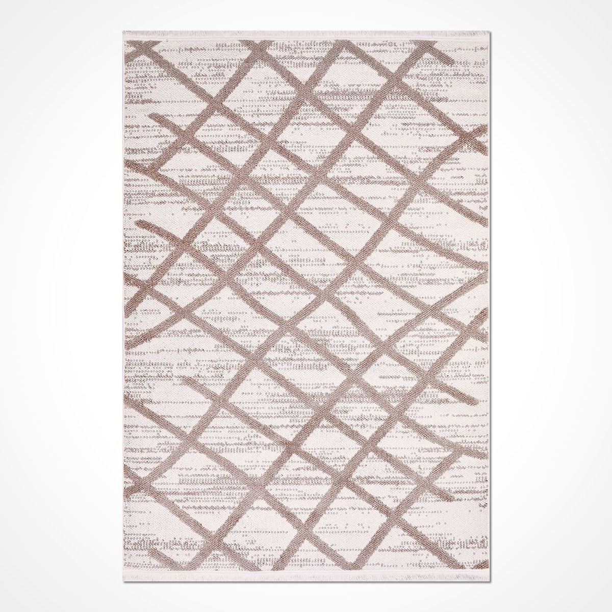 Crea Halı Belezza 8632BJK Krem 8 mm Polipropilen Toz Tutmaz Yıkanabilir Orta Dikdörtgen Makine Dokuma Salon Halısı 100x180 cm