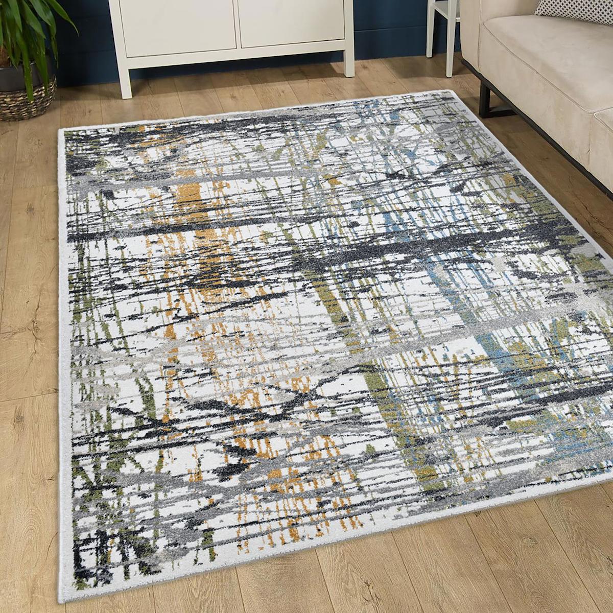 Giza Home Çok Renkli 9 mm Polipropilen Antibakteriyel Yıkanabilir İnce Kaymaz Dikdörtgen Makine Dokuma Çocuk Odası Halısı 160x230 cm