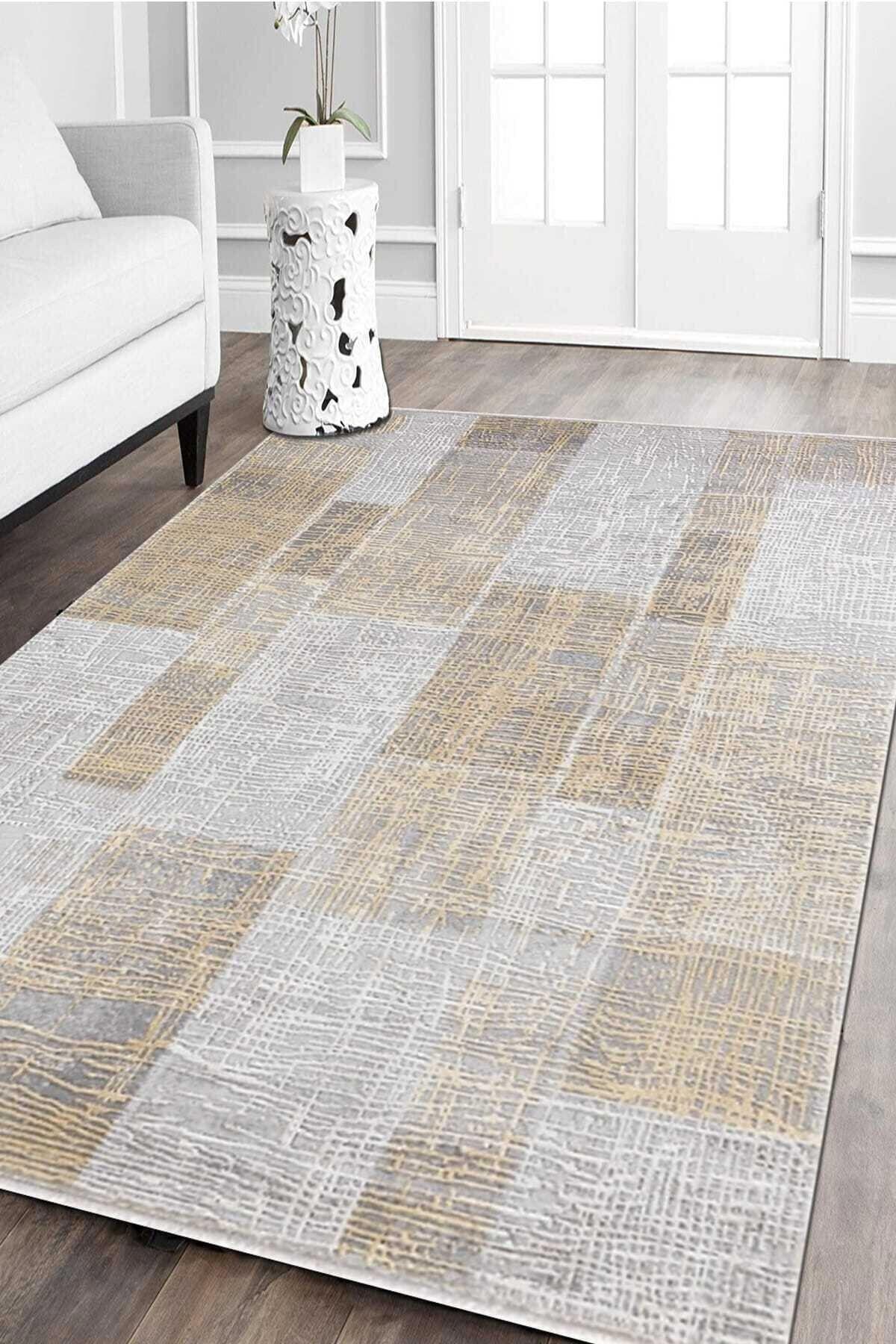 Merinos  Therapy 19124 Çok Renkli 12 mm Akrilik Katlanabilir-Kırılma Yapmaz Yıkanabilir Kalın Kaymaz Dikdörtgen Makine Dokuma Salon Halısı