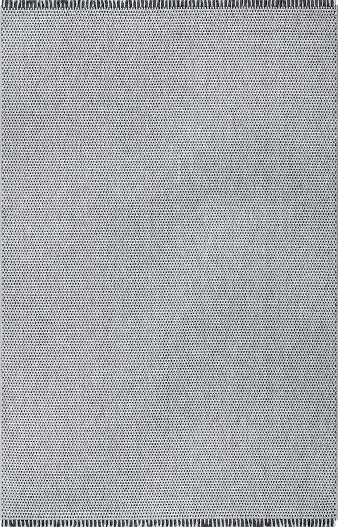Sanat Halı Lora Plus 3743 Gri 7 mm Polyester Antibakteriyel Yıkanabilir Kalın Kaymaz Lateks Taban Dikdörtgen Makine Dokuma Salon Halısı 133x190 cm