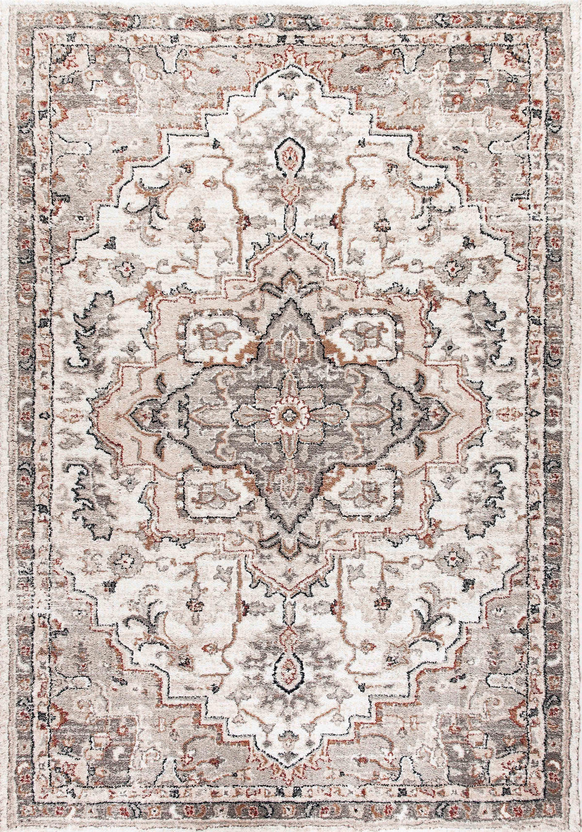 Rovigo Home RVG0796 Krem 8 mm Polyester Antibakteriyel-Leke Tutmaz-Toz Tutmaz Yıkanabilir İnce Kaymaz Dot Taban Dikdörtgen Makine Dokuma Salon Halısı 80x300 cm