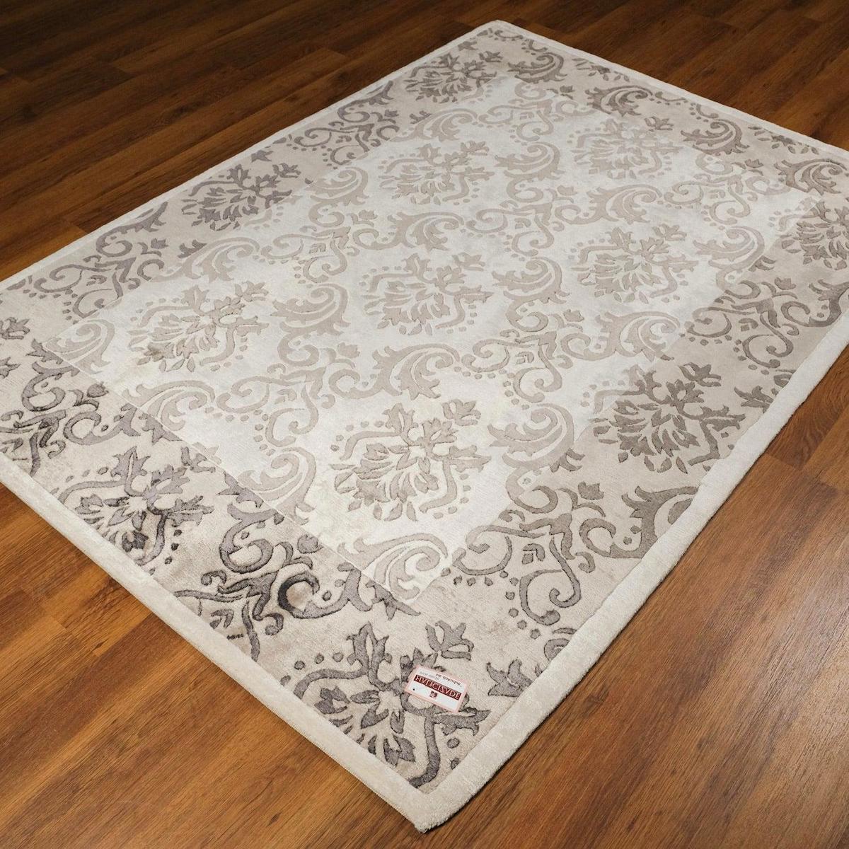 Halıcızade Krem Bambu - Pamuk Yıkanabilir Dikdörtgen El Dokuması Salon Halısı 200x290 cm