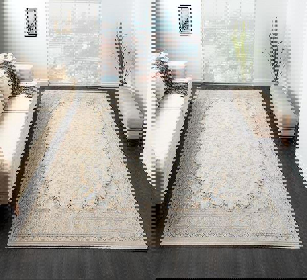 Çam Halı Jasmin EP003A Lacivert 11 mm Polyester Silinebilir Yıkanabilir Orta Dikdörtgen Makine Dokuma Salon Halısı 100x150 cm