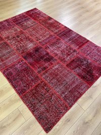 Çam Halı 122 Kırmızı Yün Yıkanabilir İnce Dikdörtgen El Dokuması Salon Halısı 80x124 cm