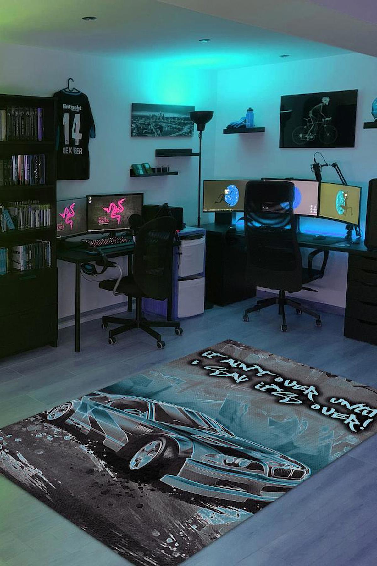 Homshtag Ben Bitti Demeden Bitmez Krem 4 mm Pamuk Antistatik Yıkanabilir İnce Kaymaz Dikdörtgen Makine Dokuma Genç Odası Halısı 120x180 cm