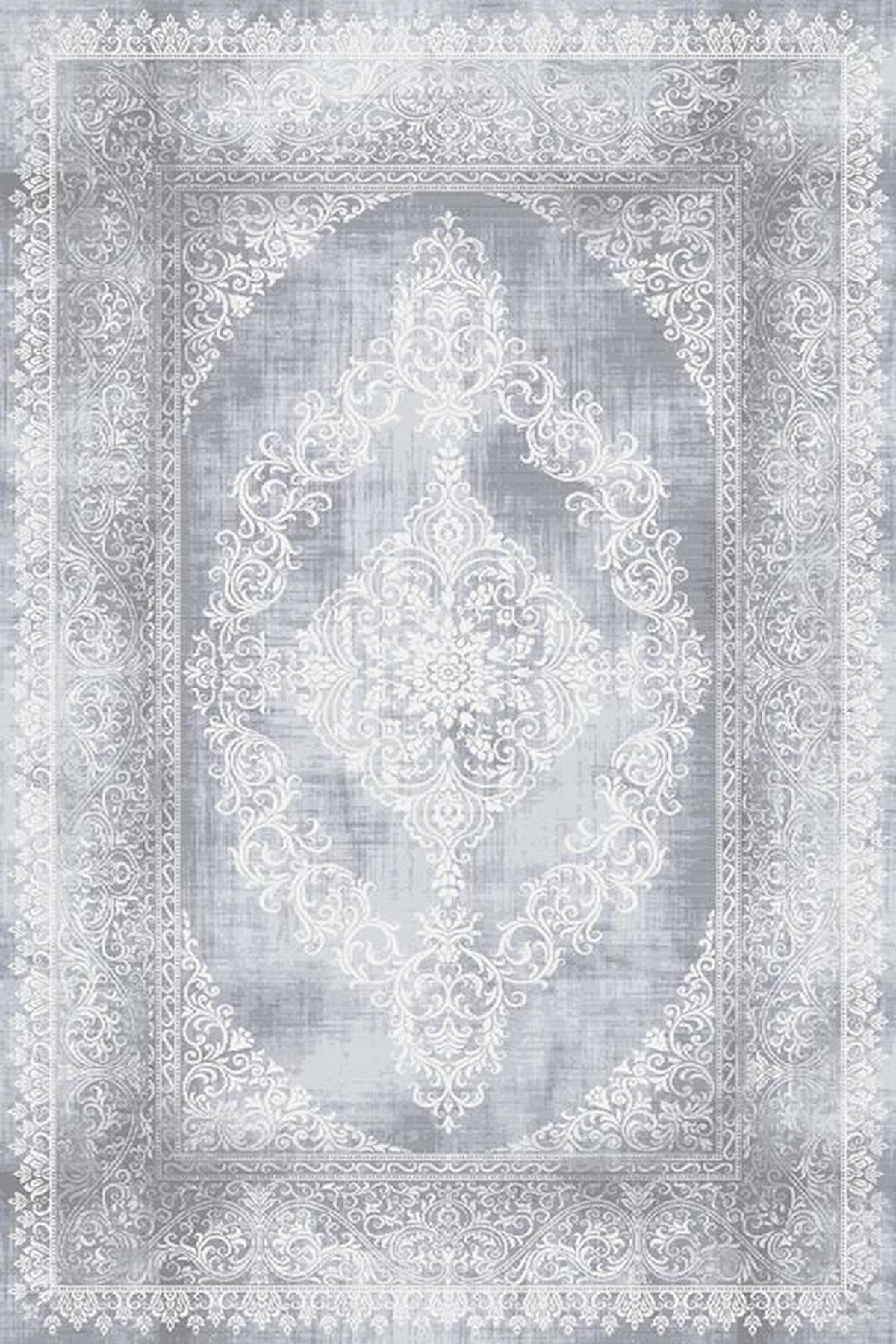 Artemis Halı Dior 6404A Krem Akrilik Yıkanabilir İnce Kaymaz Jüt Taban Dikdörtgen Makine Dokuma Salon Halısı 140x220 cm