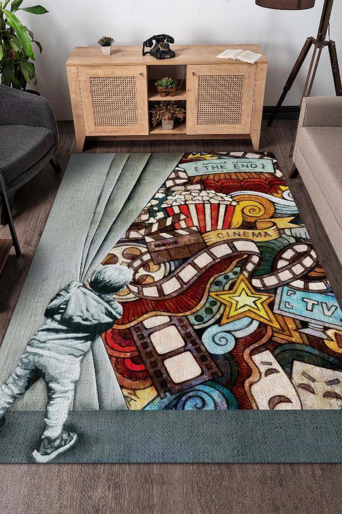 Homshtag Son Sahne Krem 4 mm Pamuk Antistatik Yıkanabilir İnce Kaymaz Dikdörtgen Makine Dokuma Genç Odası Halısı 80x200 cm