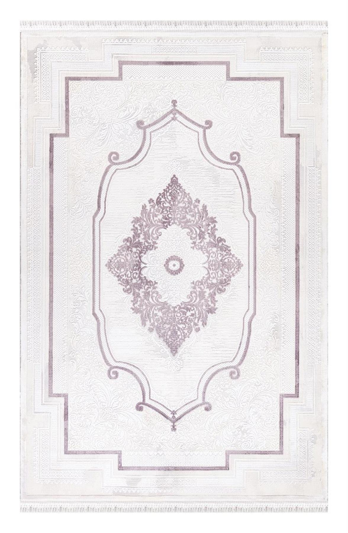 İpek Mekik Halı Blossom 13452 Krem 10 mm Bambu Yıkanabilir Orta Kaymaz Jüt Taban Dikdörtgen Makine Dokuma Antre-Çocuk Odası-Salon-Yatak Odası Halısı 80x150 cm
