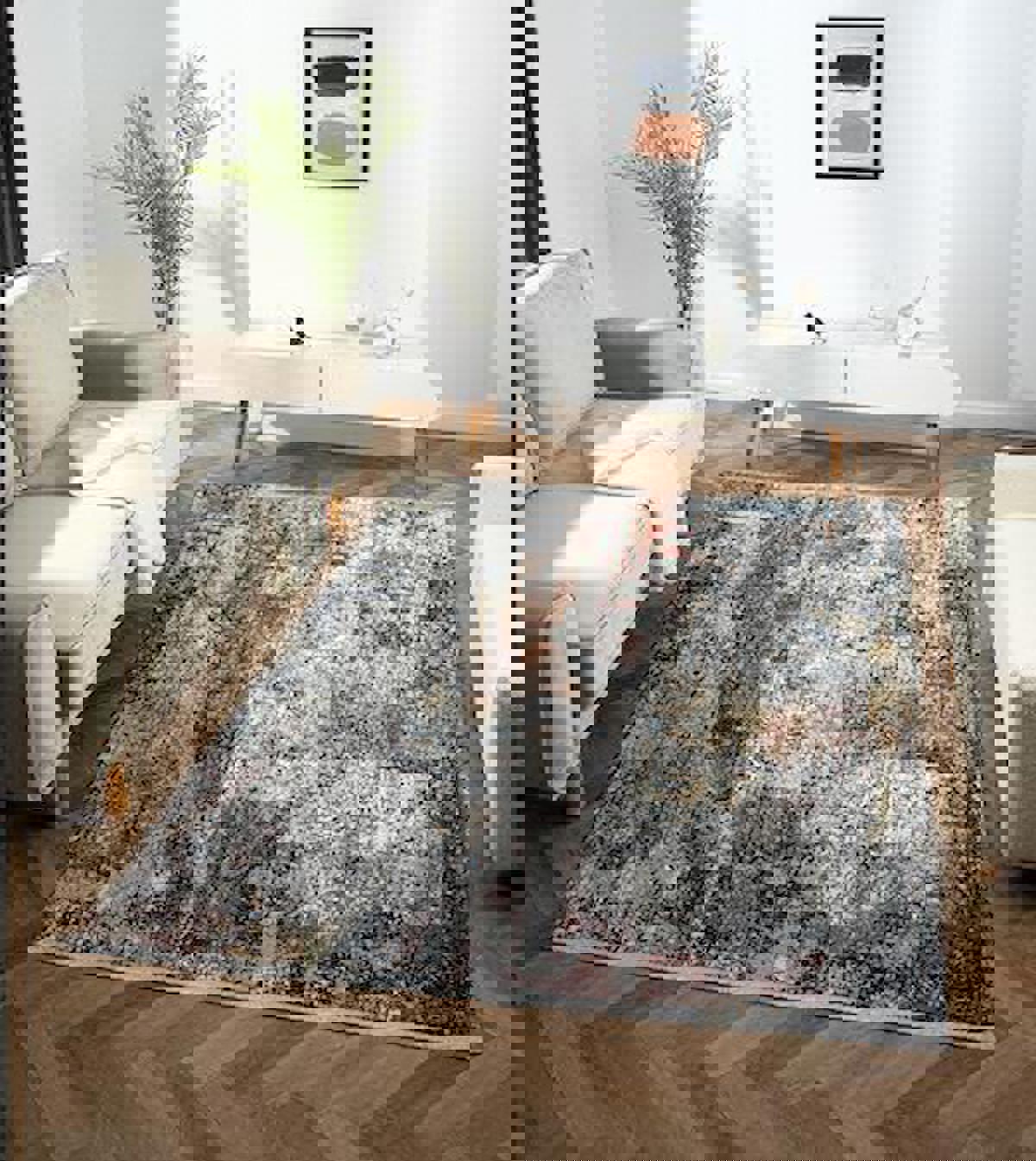 Çam Halı Karen KN002M Krem 7 mm Polyester Silinebilir Yıkanabilir Orta Dikdörtgen Makine Dokuma Salon Halısı 200x290 cm