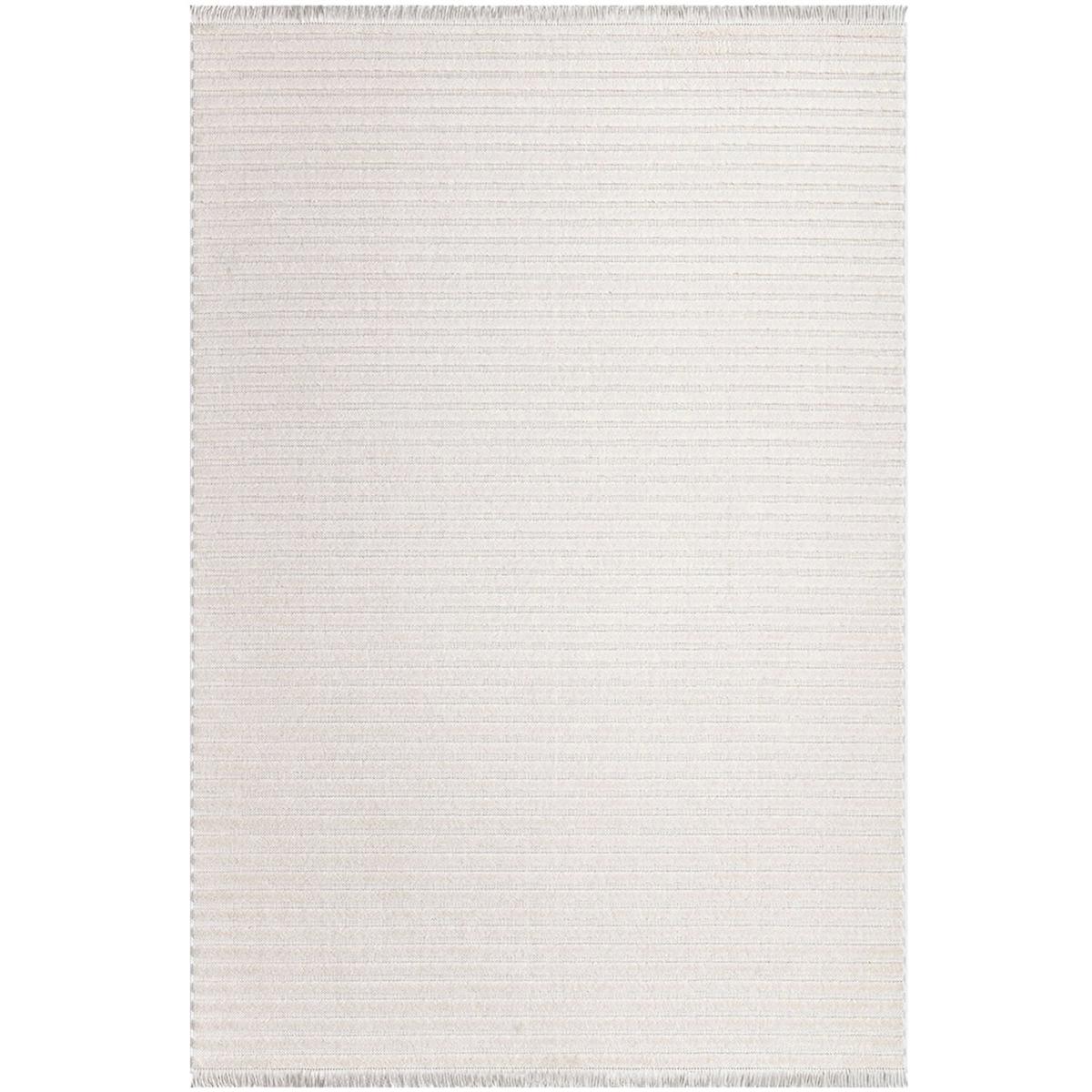 İpek Mekik Halı Almond 11400 Krem 10 mm Polyester Toz Tutmaz Yıkanabilir Orta Kaymaz Jüt Taban Dikdörtgen Makine Dokuma Antre-Çocuk Odası-Salon-Yatak Odası Halısı 100x300 cm