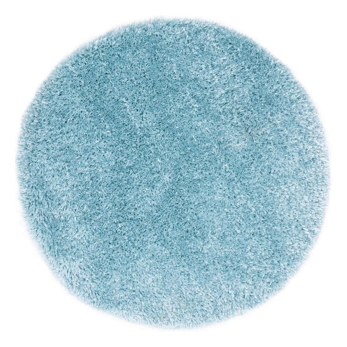 Eurobano Turkuaz 25 mm Polyester Antibakteriyel-Antialerjenik-Leke Tutmaz Yıkanabilir Kalın Kaymaz Yuvarlak Makine Dokuma Antre-Oturma Odası-Salon-Yatak Odası Halısı 130x190 cm